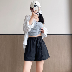 冰丝山本短裤女2026新款小个子高腰休闲宽松垂感a字运动五分裤子
