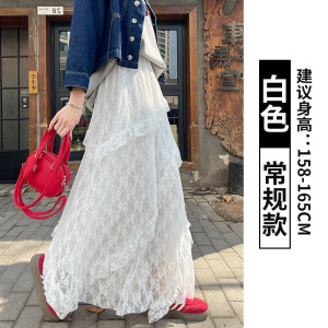 不规则白色半身裙女2026新款春夏季薄款小个子拼接a字蓬蓬蛋糕裙
