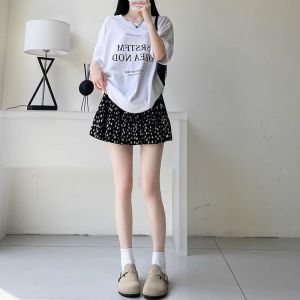 黑色碎花半身裙女2026新款高腰显瘦夏季a字小个子短裙蓬蓬蛋糕裙
