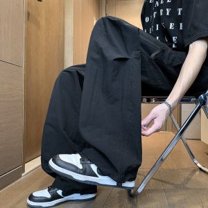2026春夏新款薄款休闲时尚百搭裤男直筒宽松美式潮牌男士简约长裤