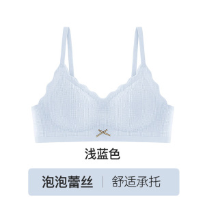 18岁少女内衣女高中生大学生小胸聚拢舒适日系甜美泡泡蕾丝文胸罩
