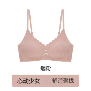 少女内衣女小胸聚拢18岁高中生大学生无痕纯欲蕾丝碎花软支撑文胸