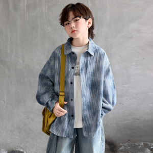 儿童装男童外套春秋款2026新款中大童春季男孩酷帅衣服衬衫春装潮
