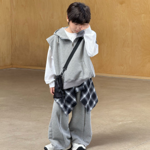 男童运动套装春秋款2026新款时髦衣服春装大儿童装痞帅休闲痞帅气