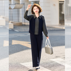 新款女装中老年妈妈套装大码宽松40-60岁衣服40-60岁春秋两件套女