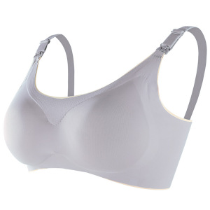 孕妇无痕冰丝大码哺乳文胸秋喂奶调整型聚拢无钢圈哺乳胸罩内衣薄