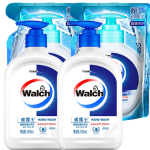 威露士(Walch)525ml瓶装丝蛋白+525ml袋装健康呵护洗手液 组合装