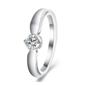 梦克拉 Mkela 白18K金钻石戒指 爱的承诺 女式一款多戴 H级 10-19分