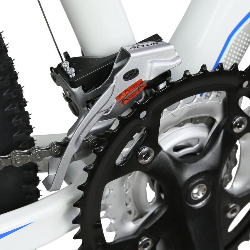 永久自行车26寸27速 禧玛诺m370套件 铝架可锁死前叉 双碟刹qj910 灰