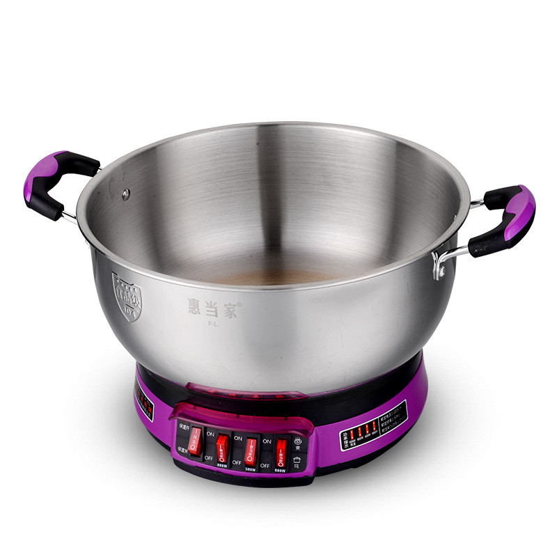 惠当家高端加厚防溢多功能电热锅34cm不锈钢电炒锅电煮锅电火锅