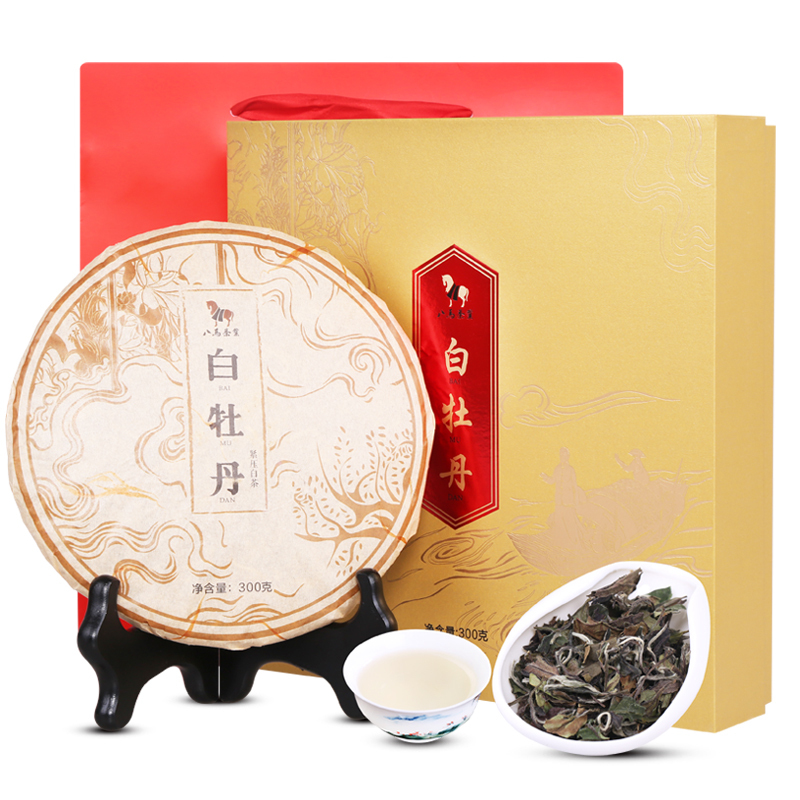 八马茶业 福鼎大白茶 白牡丹茶叶紧压白茶饼新品礼盒300g