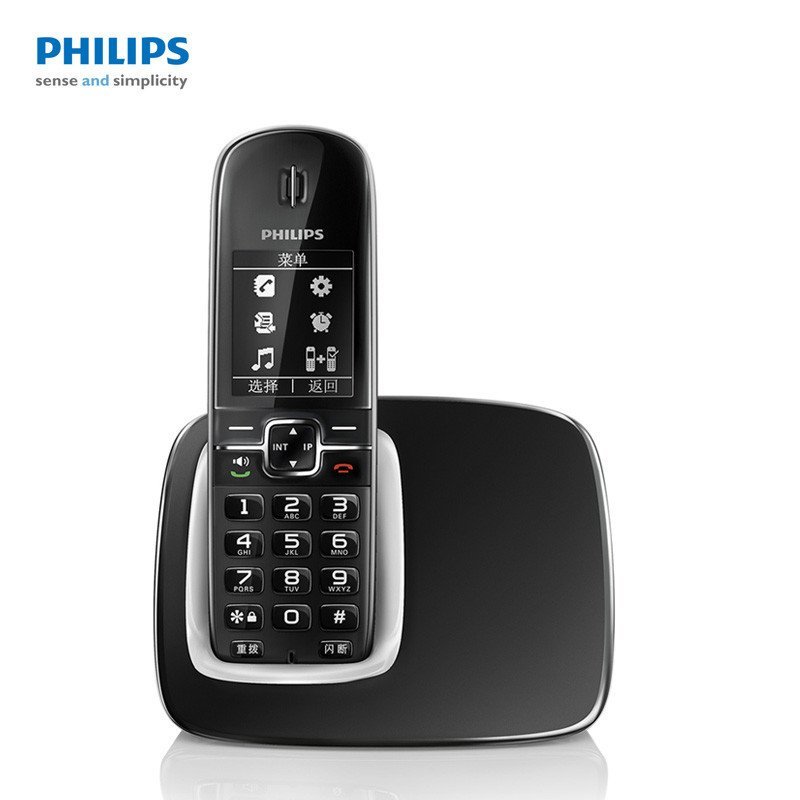飞利浦(philips) dctg490 2.4g数字无绳语音报号电话机 单主机(黑色)