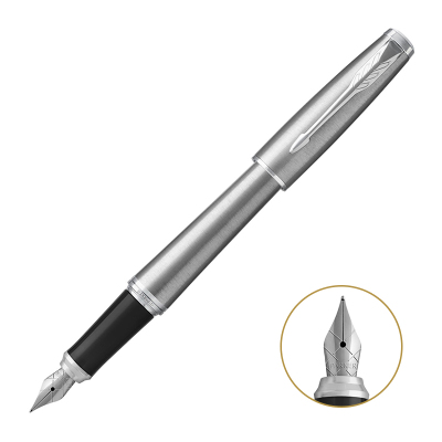 派克(PARKER)2016都市金属银白夹墨水笔钢笔