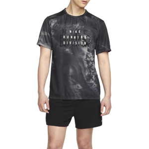 NikeDri-FITRunDivisionRise365扎染字母速干短袖T恤男黑色 FB6880-010