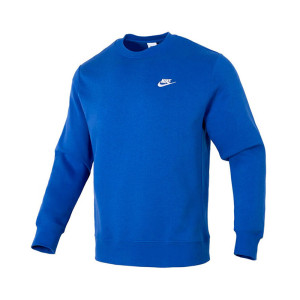 Nike 纯色运动训练休闲圆领加绒加厚卫衣 男款 蓝色 BV2663-480
