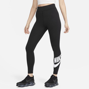 Nike Sportswear 印花高腰健身运动长裤 女款 黑色 DV7792-010