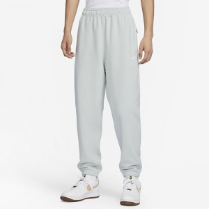 Nike 纯色Logo徽标束脚宽松针织运动裤 男款 银色 DX0816-034