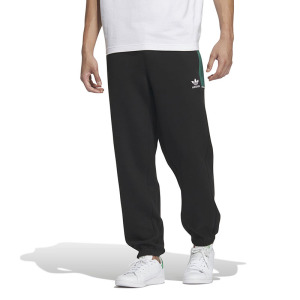 adidas originals 拼色Logo标识束脚针织运动裤 男款 黑色 IZ1540