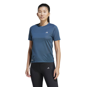 adidas Logo标识跑步运动短袖T恤 女款 北冰洋蓝 IM1864