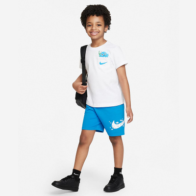 Nike Sportswear Coral Reef 卡通图案 印花圆领短袖T恤直筒短裤套装 男童 FQ0552-406
