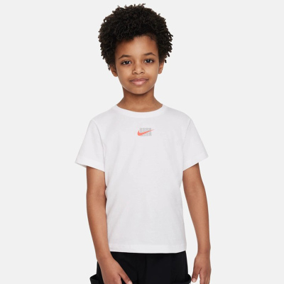 Nike 童装 G Cel 背面图案印花圆领短袖T恤 男童 白色 FQ0722-100