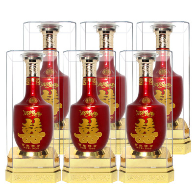定制白酒喜结良缘喜酒52度浓香型500mL*6瓶婚宴喜宴结婚用酒