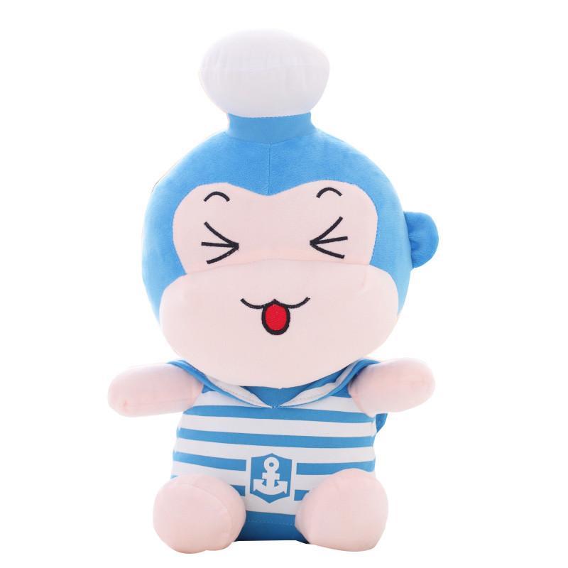 安吉宝贝卡通海军风毛绒玩具公仔 蓝色海军猴子 45cm