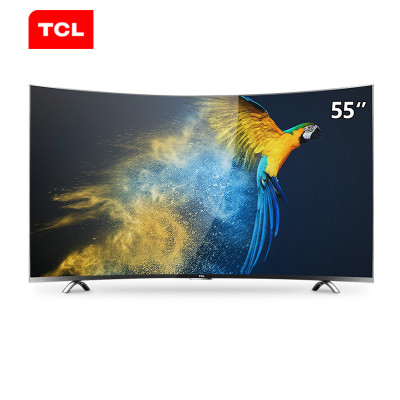 TCL D55A930C 55英寸 真4K曲面 HDR 64位30核安卓智能液晶电视（黑）