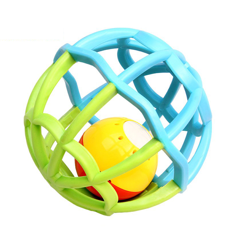 谷雨婴儿手抓球玩具0-1岁宝宝拨浪鼓摇铃球响铃健身球学爬行滚滚球