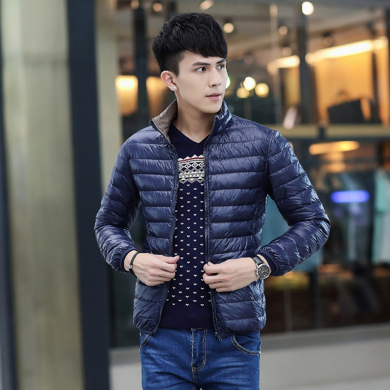 倍佳斯 男士新品2016新款男装韩版秋冬季修身立领休闲青少年短款轻薄