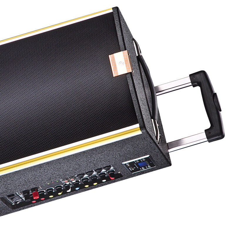 大功率舞台音响专业移动电瓶拉杆演艺乐队户外音箱 红色12寸配uhf话筒