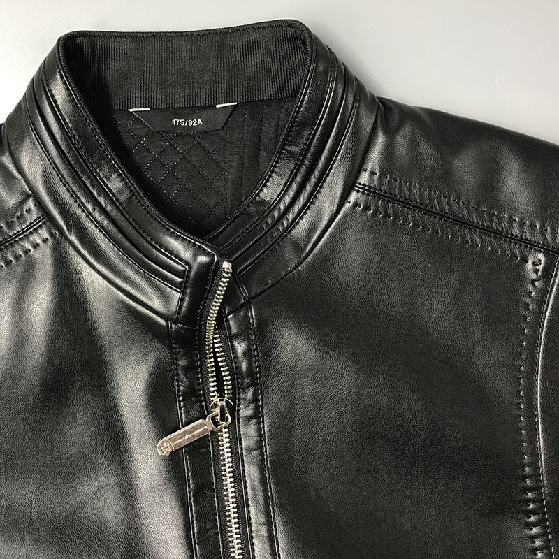 mnyds/袋鼠 男士商务职业立领气质皮衣外套夹克