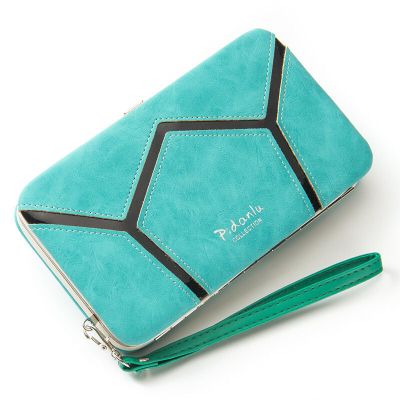 迪嘉乐(DIJIALE)2016时尚pu女生钱包韩版个性女士手机包甜美可爱几何拼接学生零钱包潮日韩风范