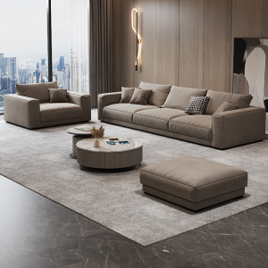 梵宜 现代简约意式轻奢异形转角沙发baxter羽绒布艺沙发客厅家具