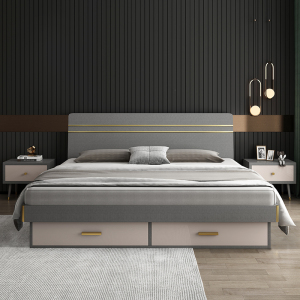 梵宜 布艺床1.5米科技布床双人床1.8米现代简约网红床ins卧室床婚床软包床C011
