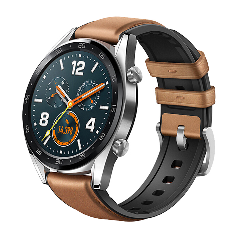 HUAWEI WATCH GT FTN-B19 钢色 马鞍棕皮胶表带