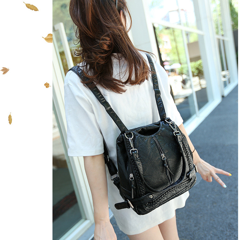 2016新款女士双肩包时尚女包学生书包休闲旅行背包流行百搭