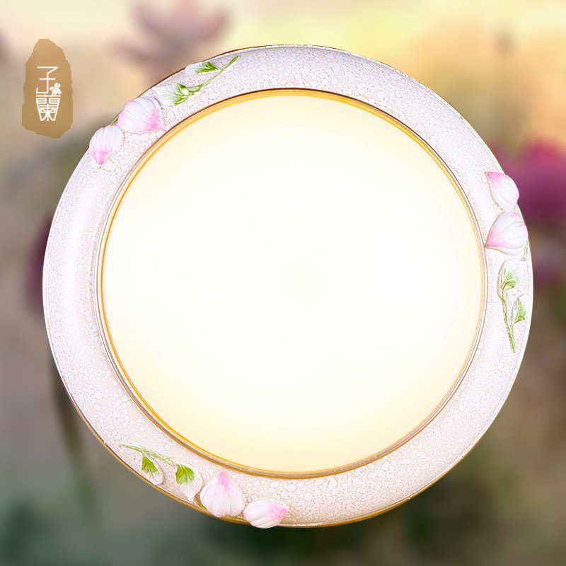 子兰灯饰新中式圆形调光led吸顶灯 中国风客厅灯主