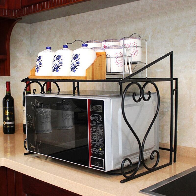 格维朗 铁艺微波炉架子双层置物架厨房架收纳架烤箱架角架