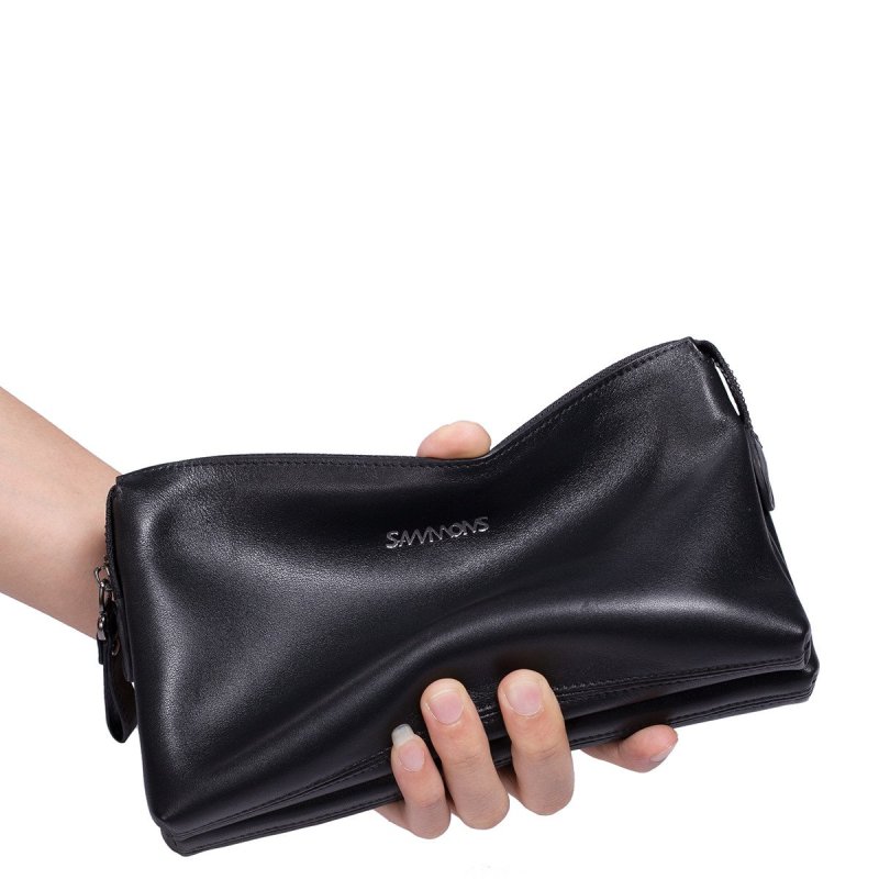 萨蒙斯(sammons) 佛罗伦萨系列高档头层牛皮手拿包 典雅黑 350125