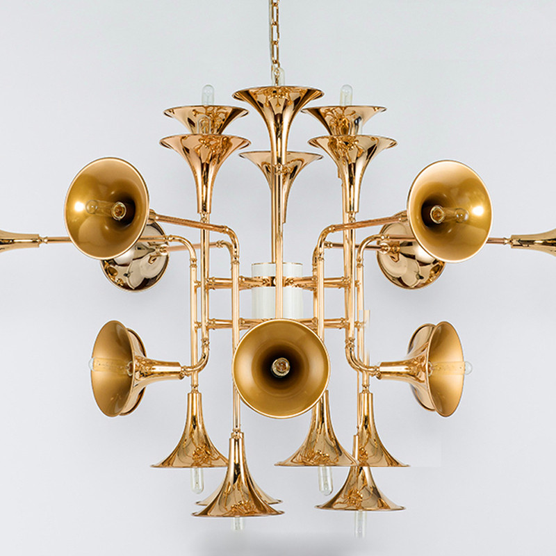 创艺吊灯波蒂喇叭灯现代简约咖啡馆酒店工程铁艺吊灯