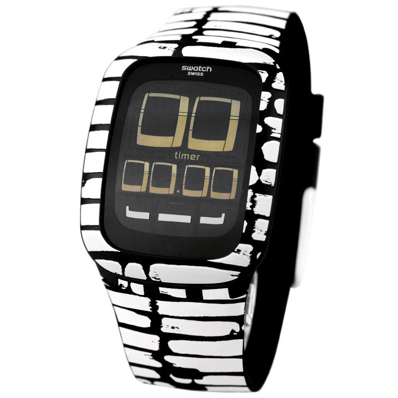 斯沃琪swatch手表2016年触摸系列酷炫黑白touch电子男女表普尔斯特sur