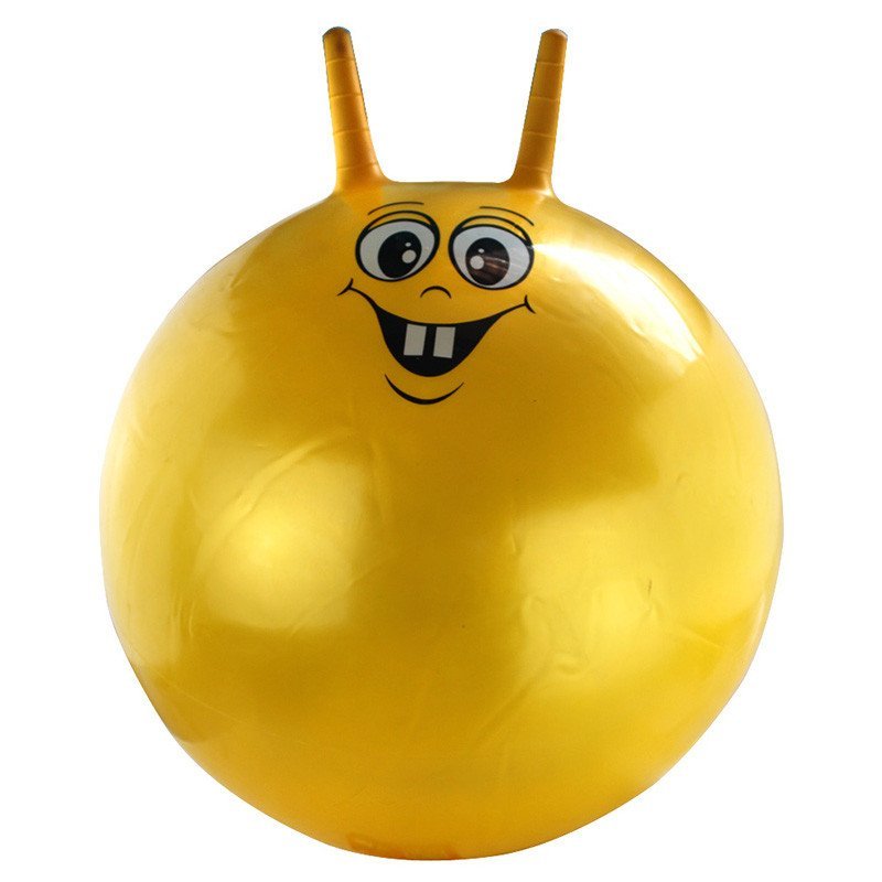 网童奇贝加厚羊角球充气跳跳球儿童健身玩具送气筒颜色随机