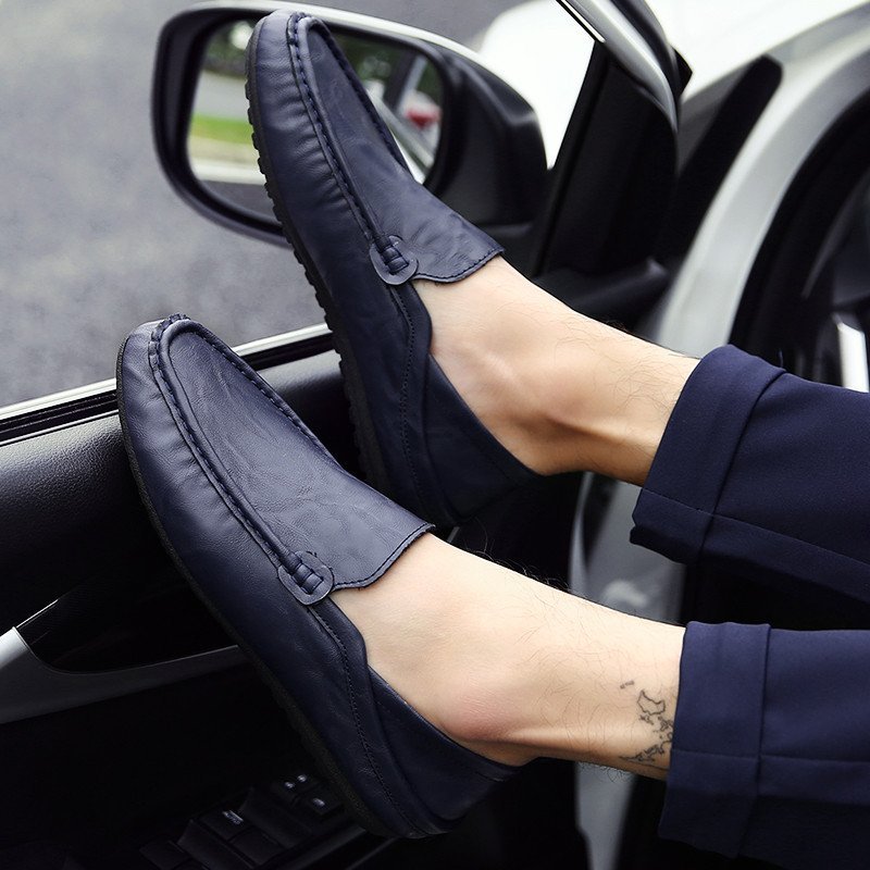 极驰 新款豆豆鞋男简约驾车鞋软底套脚帆船鞋百搭男士鞋休闲懒人鞋