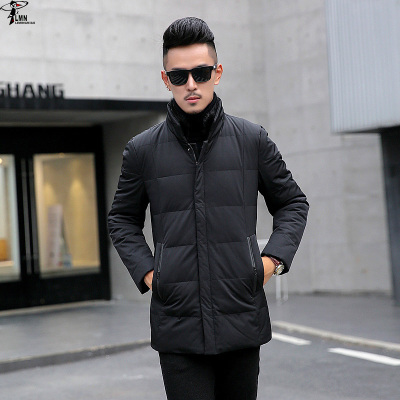 正品法国啄木鸟男装2017新款冬装毛领羽绒服男短款修身韩版加厚中青外套潮羽绒衣