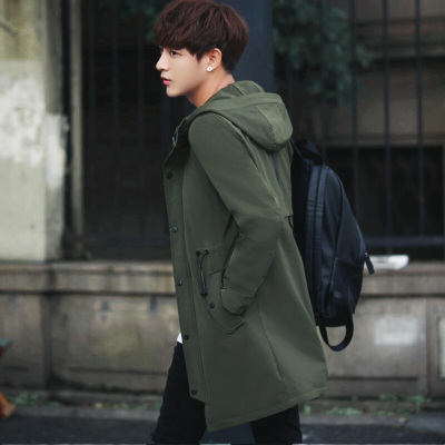 步来褶惠2017新款秋装长款风衣男中长款风衣外套已质检4001-1-fy3862-P1夏
