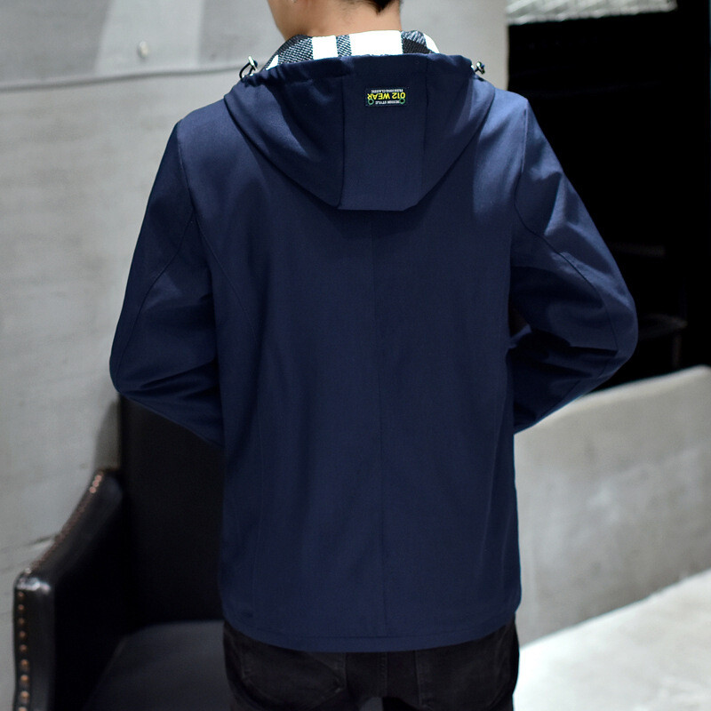 2017夏季新款修身印花连帽薄款青少年港仔文艺风学生百搭外套男装潮