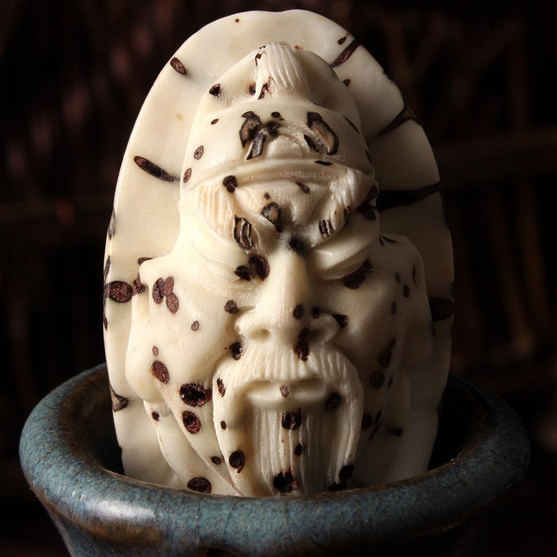 集祥阁 天然打磨大千眼菩提子原籽公关精雕刻手把件背云佛珠diy配件