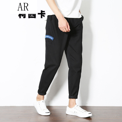 港仔文艺夏季九分休闲裤子潮男生韩版哈伦裤89八分裤GD权志龙同款