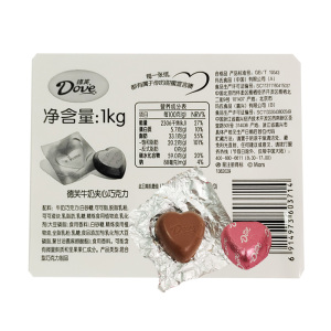 德芙牛奶夹心巧克力散装250g心语心形婚庆结婚喜糖年货休闲零食品